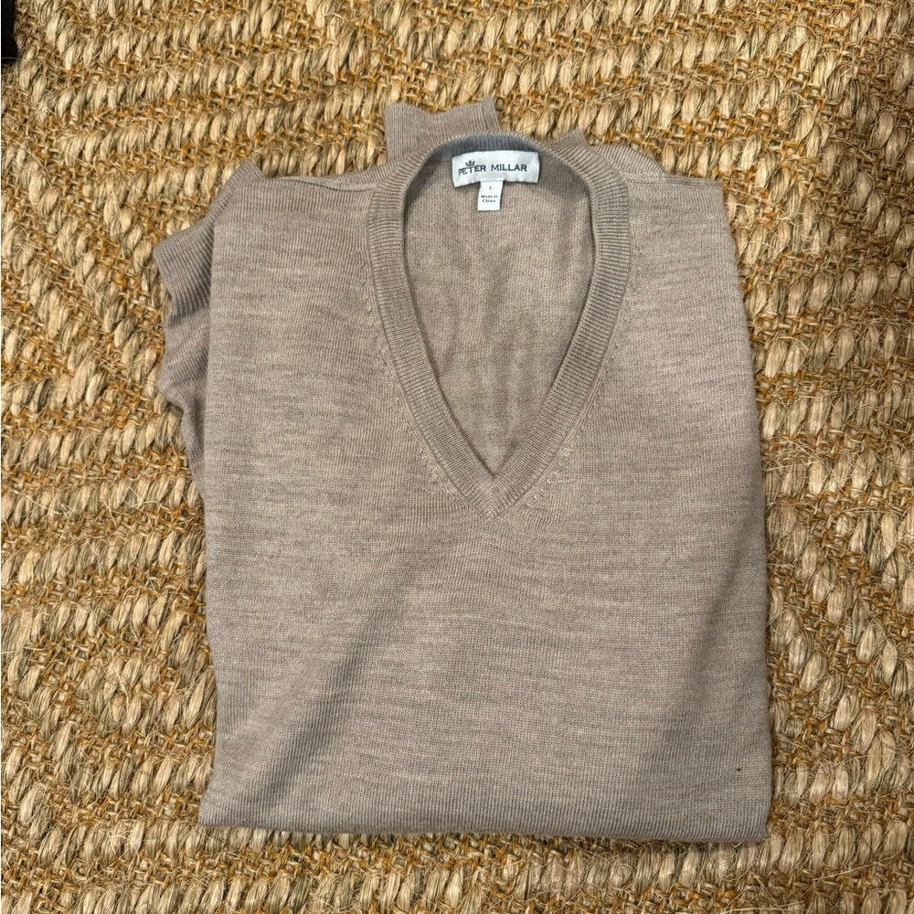 Peter Millar Tan Sweater, Nwot, L - image 1